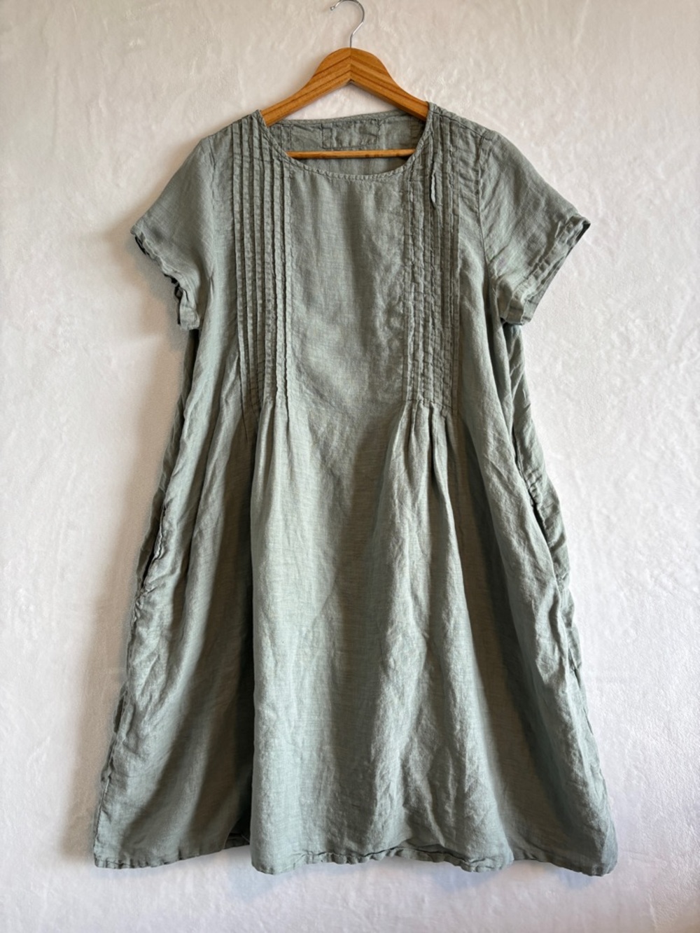 Grizas blue midi dress linen large